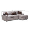 Baxton Studio Emile Light Grey Right Facing Storage Sectional Sofa with Pull-Out Bed 157-9567